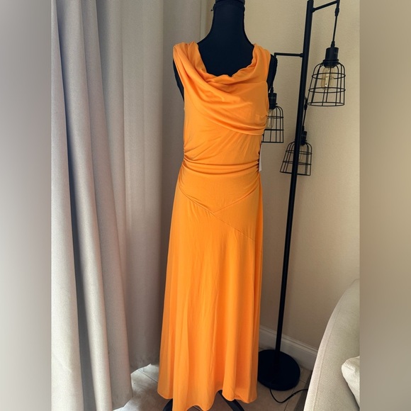 Bailey 44 Orange Dani Off-Shoulder Maxi Gown Dress Large Wedding Guest  Formal